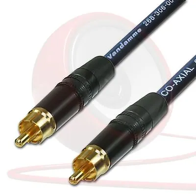 SPDIF Digital Audio Video Coaxial Cable. RCA To RCA. Van Damme 75ohm Coax Phono • £18.65