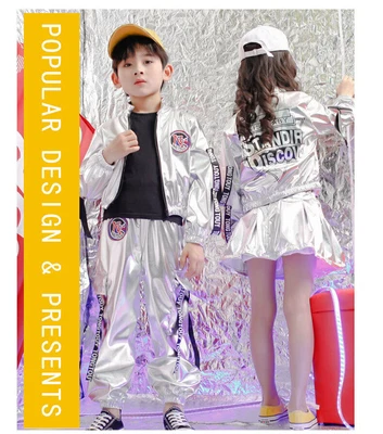 £9.99 • Buy Kids Girls Street Dance Wear Sequins Costume Boys Jazz Hip Hop Performance Show