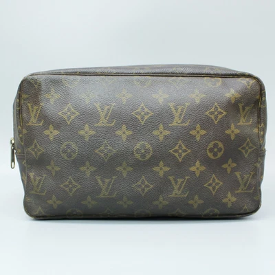 £124.97 • Buy LOUIS VUITTON TROUSSE TOILETTE 28 Cosmetic Pouch Purse Monogram M47522 Brown