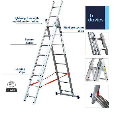 TB Davies Combination Ladder - 4Way Multi-Purpose Extension Step Ladder • £160