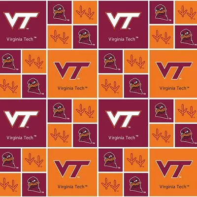 Virginia Tech Fat Quarter-NCAA Collegiate Cotton Fabric-VT020 • $5.99