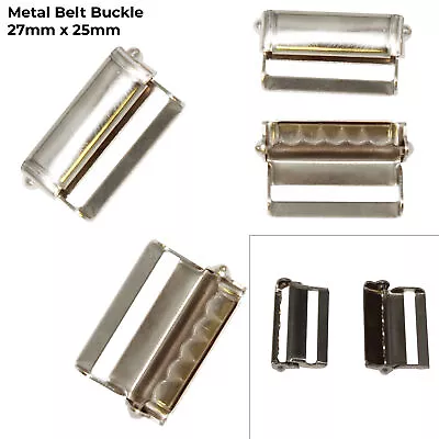 Metal Trislide Sliders Adjustment Buckle With Teeth Belt DIY Replacement Bags • £4.09