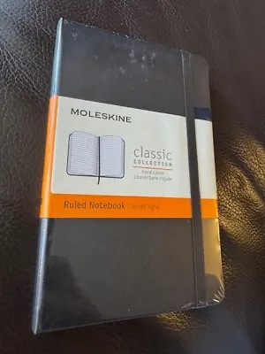 NEW MOLESKINE POCKET Ruled HARD Cover Notebook BLACK 3.5  X 5.5  SEALED 1009 • $11.49