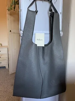 NEW Mulberry - Grey Leather Oversized Portobello Tote Bag • £450