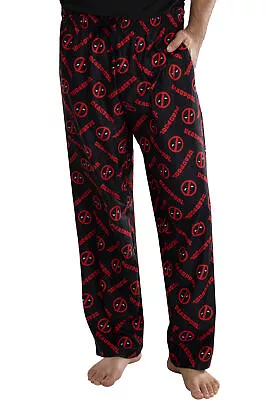 Marvel Mens' Deadpool Logo All Over Print Pajama Pants • $27.95