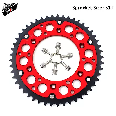 Rear Hybrid 51T Sprocket For HONDA CR125R CR250R CRF250X CRF450X CRF250R CRF450R • $59.99