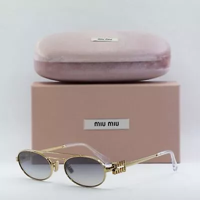 New MIU MIU MU54ZS 5AK30C Gold/Grey Gradient Mirror 53-19-140 Sunglasses • $319.29