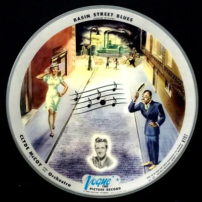 VOGUE PICTURE RECORD R707 Disc CLYDE McCOY Sugar BASIN STREET BLUES New Orleans • $49.95