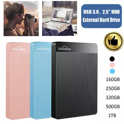 Portable Hard Drive External 500GB 250GB 1TB USB3.0 HDD Store Files Videos Games • £14.99