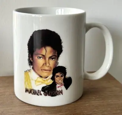 MICHAEL JACKSON White Ceramic MUG Yellow Bow Tie • $16.02