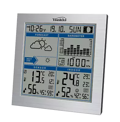  Weather Station With MSF Radio Control Clock ( UK Version )  Indoor  / Outdoor  • £39.99