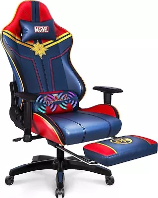 Cptain Marvel Gaming Chair With Footrest & Massage Marvel Official Licensed • $218.98