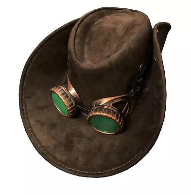 Steampunk Cosplay Cowboy Hats Cap W/ Goggles Women Men Western Hat • $24