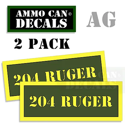 204 RUGER Ammo Can Labels Ammunition Decal Sticker 2 Pack AG • $2.29