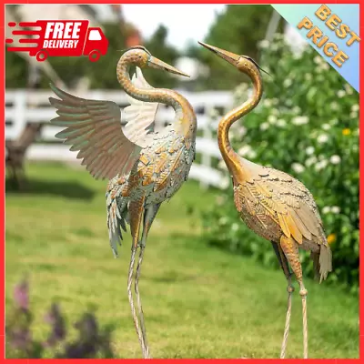 Large Garden Sculpture Metal Statue Garden Outdoor Lawn Bird Yard Art Decor • $121.99