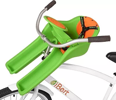 Ibert Front Mount Bicycle Baby Seat NEW Steering Wheel Bike Child Carrier Green • $109.99