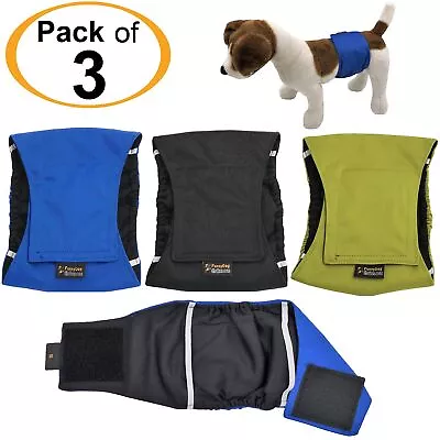 Pack-3 WATERPROOF Male Dog Diapers Belly Band Wrap Washable Small Medium Large • $21.99
