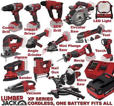 £99.99 • Buy Lumberjack Cordless Power Tools 20V Lithium XP Range Drills Saws Nailers Kits 