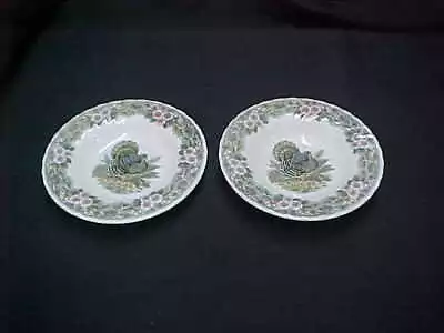 2 Thanksgiving Churchill Myott Flat Rimmed Soup Bowls • $35