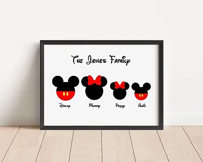 Disneys Minnie & Mickey Family Print Wall Art Picture Gift A4 Prints Only • £7.50