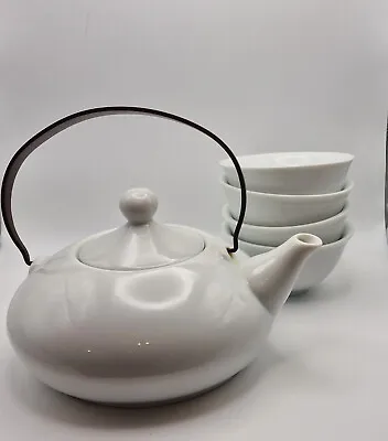 Cha Cult White Porcelain Japanese Style Teapot And Bowl Set With Filter  • £19.99