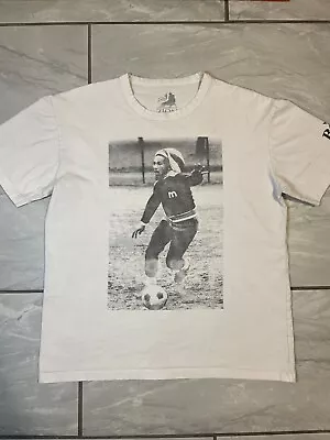 Bob Marley Shirt Adult Medium White Playing Soccer Football Zion • $60