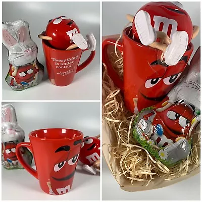 £14.99 • Buy M&M Mug, Dispenser & Easter Bunny Chocolate Gift - RED M&M In Paper In Basket!