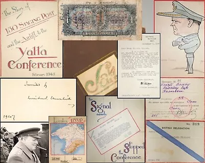 WWII Album Documenting Airlift To Yalta Conference Inscribed By Churchill • $35000