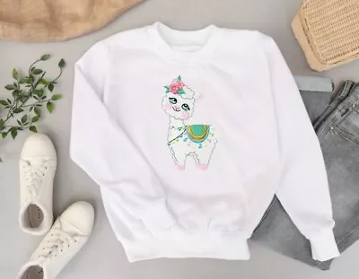 Cute Baby Lama Custom Embroidered Sweatshirt/Hoodie Or Kids T-Shirts • £24.33