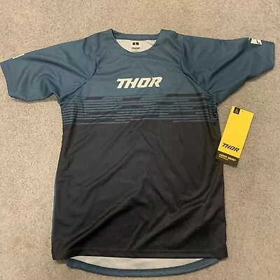 Thor Assist Shiver Jersey - Teal/Midnight  - Large 5120-0165 BMX MTB • $33.95