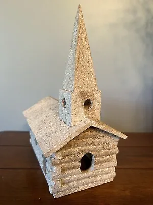 Putz Handmade Large Wooden Log Cabin Style Church Mica Glitter Flakes Roof  RARE • $48
