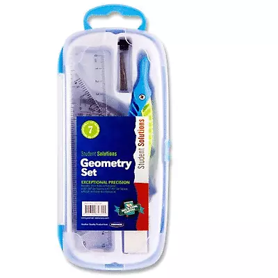 £4.49 • Buy Math Set Geometry Compass Protractor Pencil Refill Case  Drawing Tools Stationer
