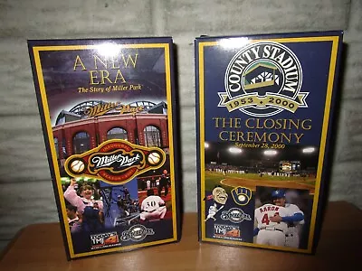Lot Of 2 Brewers VHS Closing Ceremony County Stadium & A New Era Miller Park • $21.95