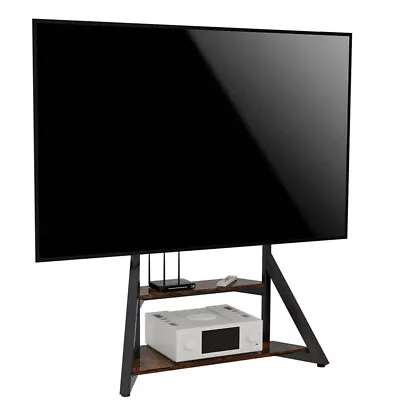 Industrial Floor TV Stand Adjustable Height TV Mount W Shelves 40 -100  LCD LED  • £139.91