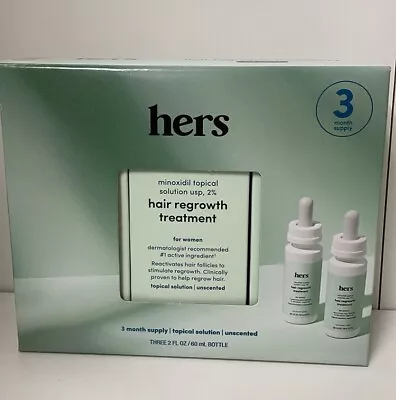 Hers Hair Regrowth Treatment For Women-3 Pack 2oz/60mL Minoxidil Topical 2% • $19.97