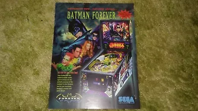 BATMAN FOREVER-Sega PINBALL ORIGINAL VINTAGE ADVERTISING FLYER-L@@K! • $8.95