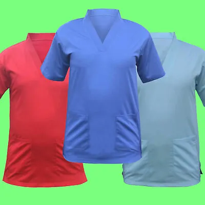 £11.29 • Buy Medical Scrub Men Women Top Tunic Uniform Nurse Hospital Tops Medical Vest