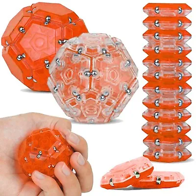 Geode Magnetic Fidget Sphere - Pentagons 12-Piece Set - Aqua  Fun Desk Toy • $16.89