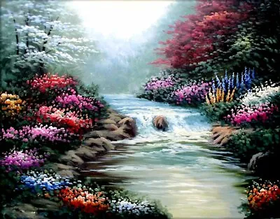 Quality Hand Painted Oil Painting Still Water 12x16in • $42.95