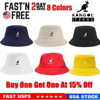 Bucket Hat Visor Fisherman Cap Kangol Bermuda Casual Bucket Hat Men Women-USA • $12.99