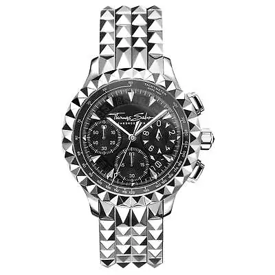 Genuine THOMAS SABO Men's Watch Rebel At Heart Chronograph Silver Black • $899