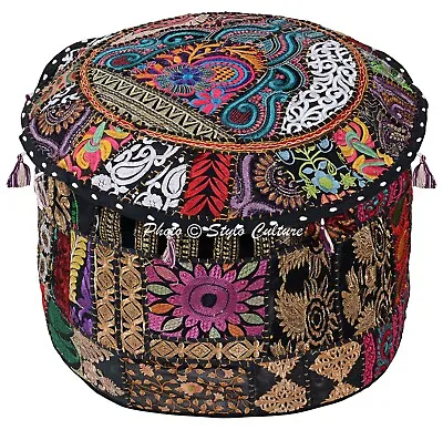 New Boho Patchwork Pouf Ottoman Vintage FootStool Ethnic Living Room Decor • $24.47