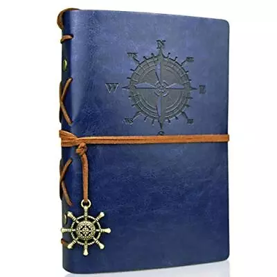 Travel Journal Notebook Refillable Leather Journal Diary Vintage Planner Blue • $9.64