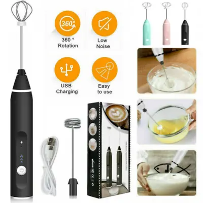 £9.39 • Buy Milk Coffee Frother USB Whisk Egg Beater Hand Drink Mixer Hot Chocolate Maker