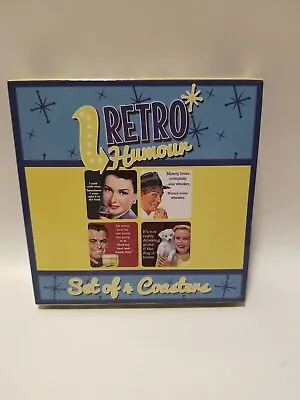 Ephemera Retro Humour Set Of 4 Coasters New Funny Quotes Cork Drink Coasters  • $15.99