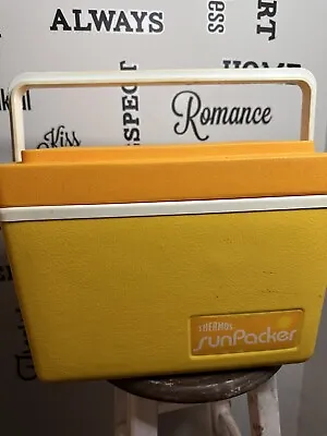 Vintage Thermos Model 7713 Sunpacker Yellow & Orange 11 Quart Cooler / Ice Chest • $24