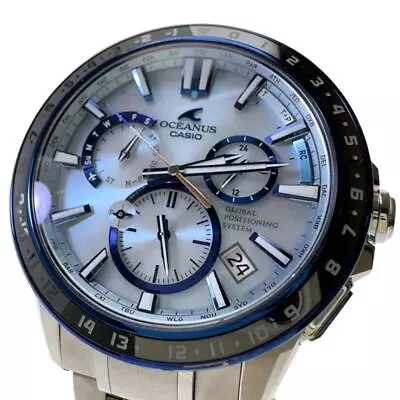 CASIO  OCW-G1200 Oceanus Watches Titanium Solar Powered Radio Blue Dial Mens • $688