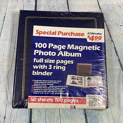 Vintage Photo Picture Album Magnetic 50 Sheets / 100 Pages 3 Ring Binder Sealed • $19.99