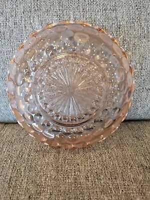Vintage Anchor Hocking Pink Bubble Serving Berry Bowl 8.5 Inch Depression Glass • $7.99