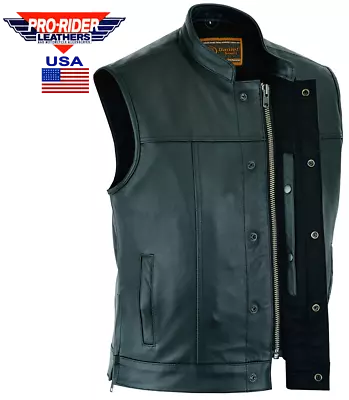 Pro USA Men's Outlaw Leather Motorcycles Club Vest Gun Pocket Single Large Panel • $44.95